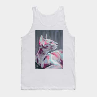 Conceptual abstract painting of a cat muzzle. Tank Top